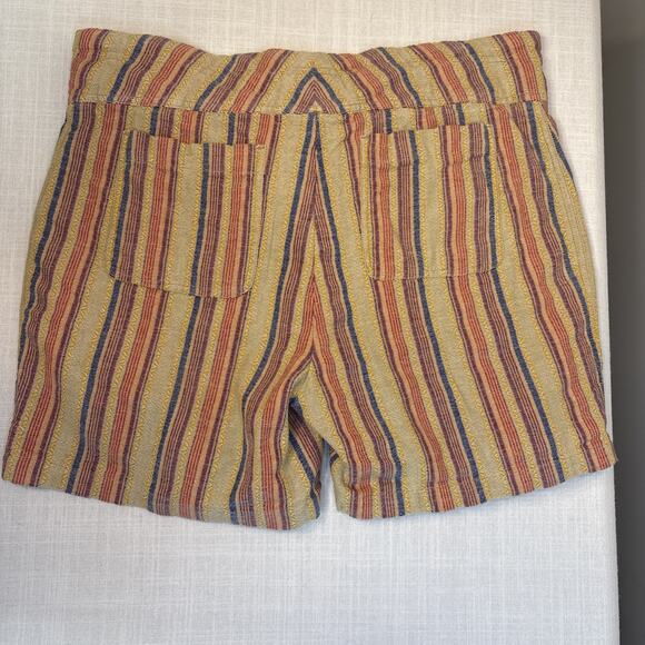 Sundance Rainbow Stripe Woven Shorts Boho Button Front Tie Waist Patch Pockets 8 - Picture 2 of 14